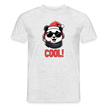 cool panda - Men's T-Shirt - heather grey - Front - AI Model Male 178 dark (178cm)