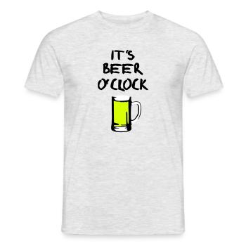 Bier, Bierzeit - beer o'clock - Männer T-Shirt - Grau meliert - Vorne - AI Model Male 178 dark (178cm)