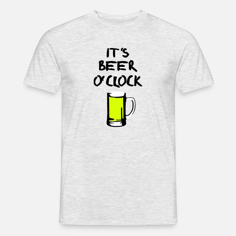 Bier, Bierzeit - beer o'clock - Männer T-Shirt - Grau meliert