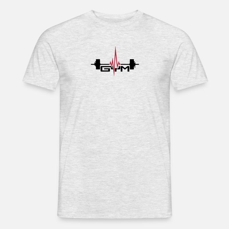 palestra testo logo sollevamento peso impulso freq - T-shirt uomo - grigio melange