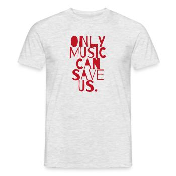 Only music can save us cadeau de raving concert - T-shirt homme - gris chiné - Devant - AI Model Male 178 dark (178cm)