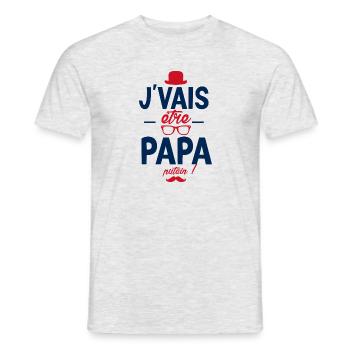 Je vais être papa. Putain ! futur papa ,futur père - T-shirt homme - gris chiné - Devant - AI Model Male 178 dark (178cm)