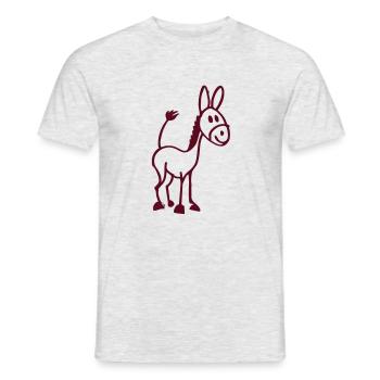 Eselchen - Männer T-Shirt - Grau meliert - Vorne - AI Model Male 178 dark (178cm)