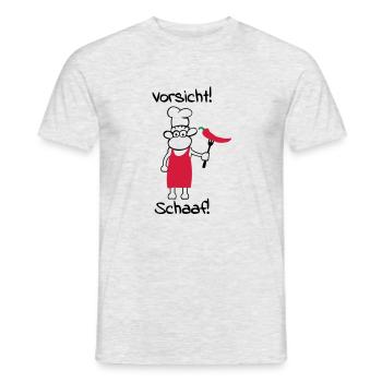 Vorsicht schaaf! - Männer T-Shirt - Grau meliert - Vorne - AI Model Male 178 dark (178cm)