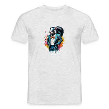 Skunk en costume - T-shirt homme - gris chiné - Devant - AI Model Male 178 dark (178cm)