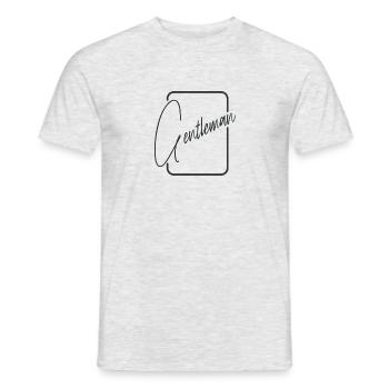 "Gentleman"-Design | Kalligraphische Kunst - Männer T-Shirt - Grau meliert - Vorne - AI Model Male 178 dark (178cm)