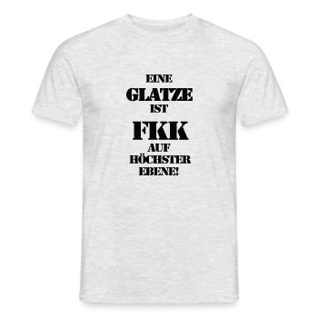 Eine Glatze ist FKK auf höchster Ebene - Männer T-Shirt - Grau meliert - Vorne - AI Model Male 178 dark (178cm)
