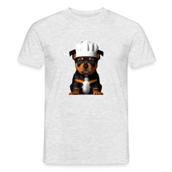 Rottweiler Restaurateur Dogs Cooking Dog Puppy - Men's T-Shirt - heather grey - Front - AI Model Male 178 dark (178cm)