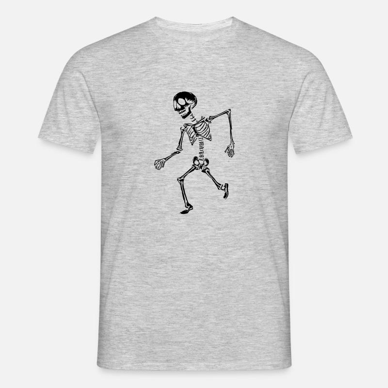 Dancing Skeleton - Männer T-Shirt - Grau meliert