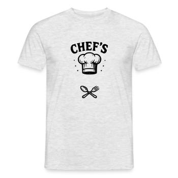 Chef et ton PRENOM - 2 - T-shirt homme - gris chiné - Devant - AI Model Male 178 dark (178cm)