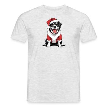 Santa Dog Santa Claus Dog Gift - Men's T-Shirt - heather grey - Front - AI Model Male 178 dark (178cm)