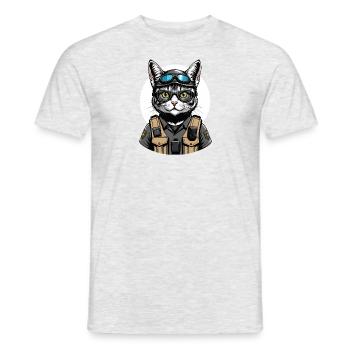 Chat Airsoft Chat Chat Jouant Airsoft Cadeau Militaire - T-shirt homme - gris chiné - Devant - AI Model Male 178 dark (178cm)