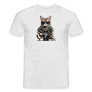 Chat Airsoft Chat Chat Jouant Airsoft Cadeau Militaire - T-shirt homme - gris chiné - Devant - AI Model Male 178 dark (178cm)