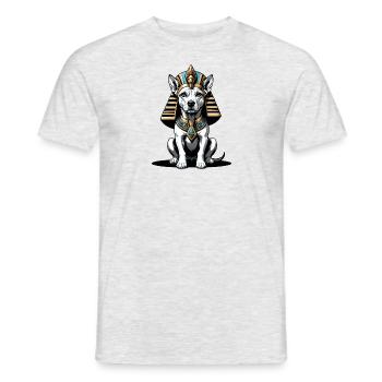 Dog Pharao Hund Ägypten Pyramide Geschenk - Männer T-Shirt - Grau meliert - Vorne - AI Model Male 178 dark (178cm)