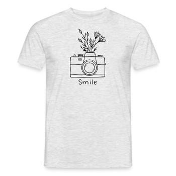 Bitte lächeln - Männer T-Shirt - Grau meliert - Vorne - AI Model Male 178 dark (178cm)