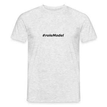 #roleModel - Männer T-Shirt - Grau meliert - Vorne - AI Model Male 178 dark (178cm)