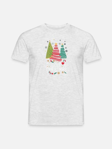 Merry Christmas I Love Christmas Weihnachts - Männer T-Shirt - Grau meliert