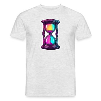 Sanduhr / Zeitmesser / Antik /Sandkörner / Ablauf - Männer T-Shirt - Grau meliert - Vorne - AI Model Male 178 dark (178cm)