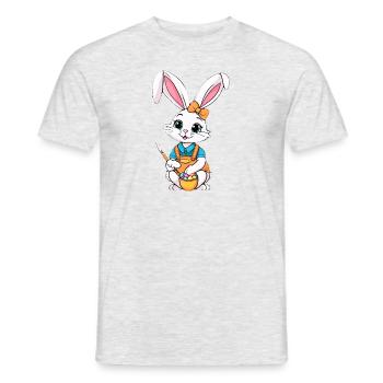 Easter bunny with Easter eggs - Men's T-Shirt - heather grey - Front - AI Model Male 178 dark (178cm)