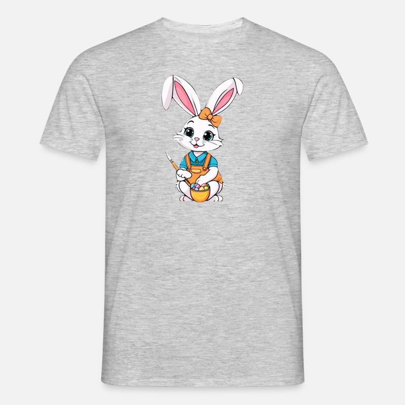 Easter bunny with Easter eggs - Men's T-Shirt - heather grey