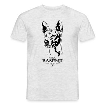 Basenji Mom Dog Dog Saying Wilsigns - Men's T-Shirt - heather grey - Front - AI Model Male 178 dark (178cm)