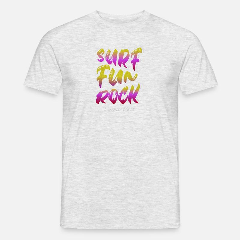 Surf Fun Rock - Männer T-Shirt - Grau meliert