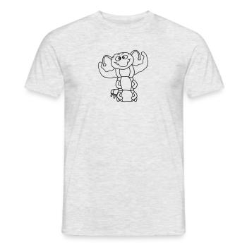pose fort bodybuilder muscles bras fitness formati - T-shirt homme - gris chiné - Devant - AI Model Male 178 dark (178cm)