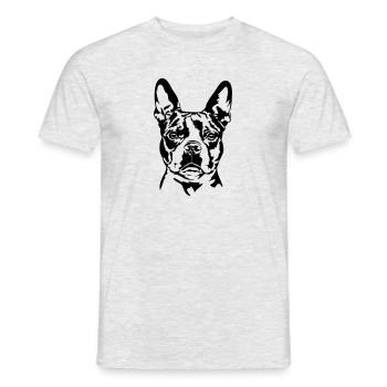 BOSTON TERRIER - Männer T-Shirt - Grau meliert - Vorne - AI Model Male 178 dark (178cm)