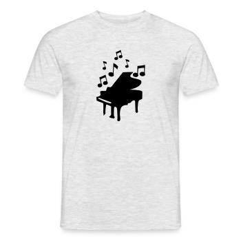 piano bar klavier pianoforte klaver - T-shirt homme - gris chiné - Devant - AI Model Male 178 dark (178cm)