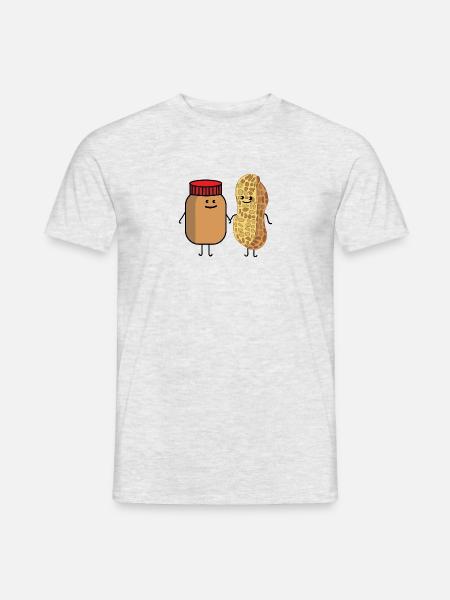 Erdnuss und Erdnussbutter - Männer T-Shirt - Grau meliert