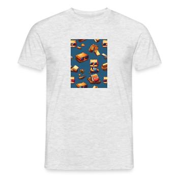 Pixelart, Toasbrot - Männer T-Shirt - Grau meliert - Vorne - AI Model Male 178 dark (178cm)