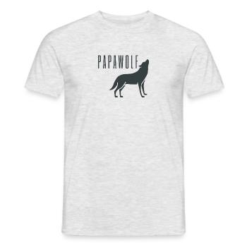 Wolf Wölfe Papa Vater Vatertag Papi Vati Geschenk - Männer T-Shirt - Grau meliert - Vorne - AI Model Male 178 dark (178cm)