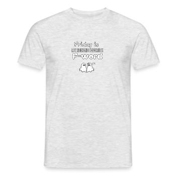 V01 GHOST QUOTES 11 - Men's T-Shirt - heather grey - Front - AI Model Male 178 dark (178cm)