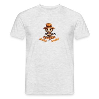 Süßes oder Saueres Halloween Vogelscheuche - Männer T-Shirt - Grau meliert - Vorne - AI Model Male 178 dark (178cm)