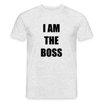 Tasse I am the boss - T-shirt homme - gris chiné - Devant - AI Model Male 178 dark (178cm)