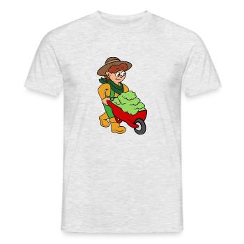 Gärtnerin mit Schubkarre - Männer T-Shirt - Grau meliert - Vorne - AI Model Male 178 dark (178cm)