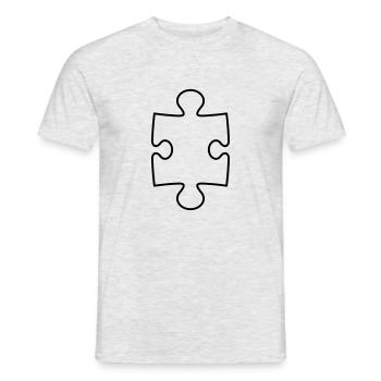 forme puzzle partie puzzle puzzle pièces puzzle puzzlest - T-shirt homme - gris chiné - Devant - AI Model Male 178 dark (178cm)