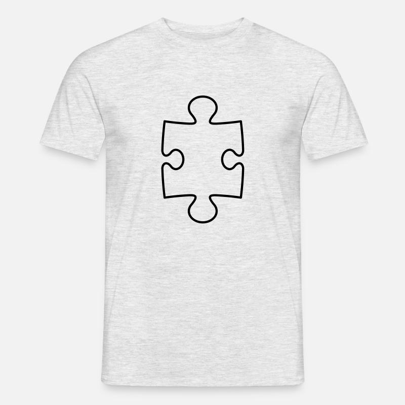 kontur puzzle teil puzzlespiel puzzleteil puzzlest - Männer T-Shirt - Grau meliert