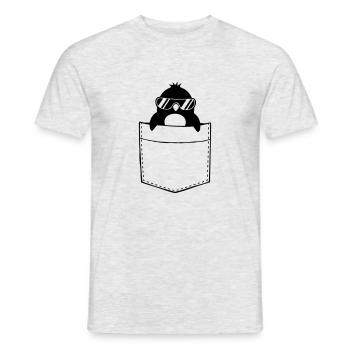 Shirt Chest Pocket Penguin - Men's T-Shirt - heather grey - Front - AI Model Male 178 dark (178cm)