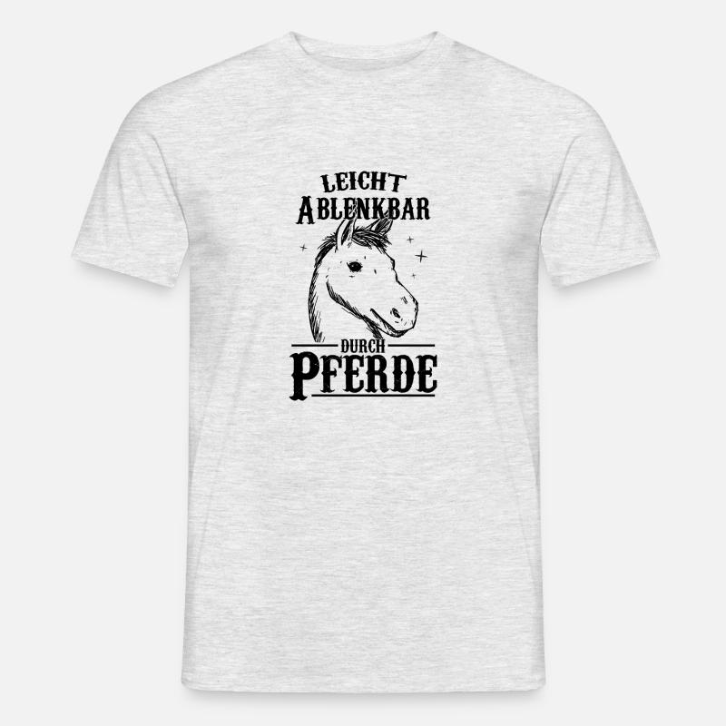 Pferd Spruch Geschenkidee - Männer T-Shirt - Grau meliert
