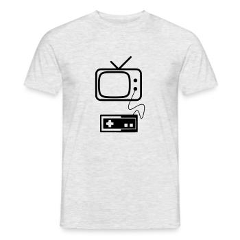 RETRO GAMING - Männer T-Shirt - Grau meliert - Vorne - AI Model Male 178 dark (178cm)
