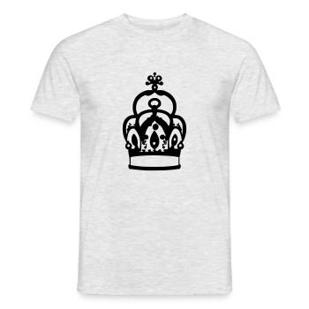Krone König Königin Kaiser Majestät Vektor 5 - Männer T-Shirt - Grau meliert - Vorne - AI Model Male 178 dark (178cm)