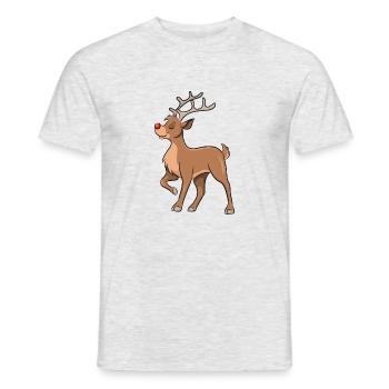 Rentier Rudolph - Männer T-Shirt - Grau meliert - Vorne - AI Model Male 178 dark (178cm)