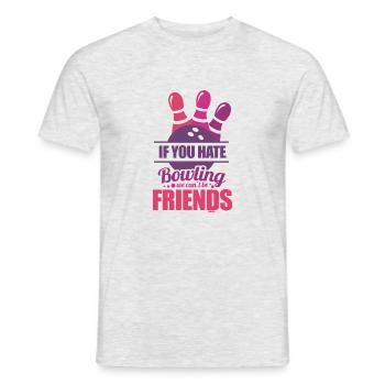 Bowling Freunde lustige Geschenkidee - Männer T-Shirt - Grau meliert - Vorne - AI Model Male 178 dark (178cm)
