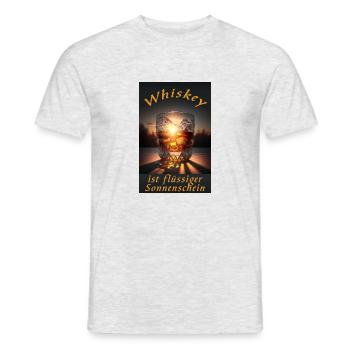 Whiskey ist flüssiger Sonnenschein - Männer T-Shirt - Grau meliert - Vorne - AI Model Male 178 dark (178cm)
