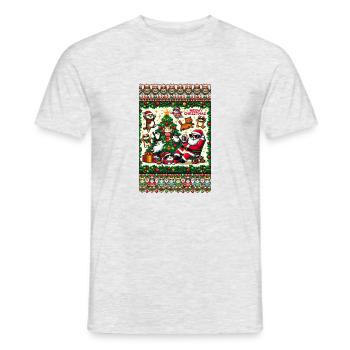 Meowy Christmas Ugly Sweater - Men's T-Shirt - heather grey - Front - AI Model Male 178 dark (178cm)