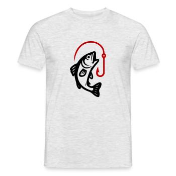 Fish Pike Fish Hook - Men's T-Shirt - heather grey - Front - AI Model Male 178 dark (178cm)