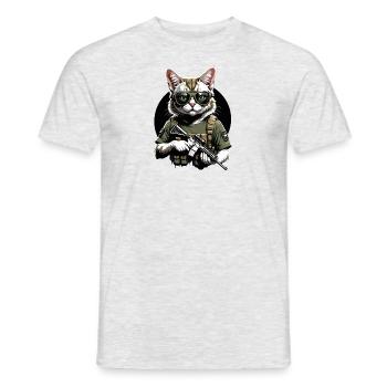 Chat Airsoft Chat Chat Jouant Airsoft Cadeau Militaire - T-shirt homme - gris chiné - Devant - AI Model Male 178 dark (178cm)