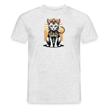 Chat Pharaon Chat Égypte Pyramide Cadeau - T-shirt homme - gris chiné - Devant - AI Model Male 178 dark (178cm)
