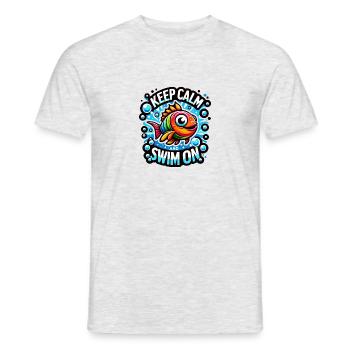 Restez calme et continuez à nager - T-shirt homme - gris chiné - Devant - AI Model Male 178 dark (178cm)